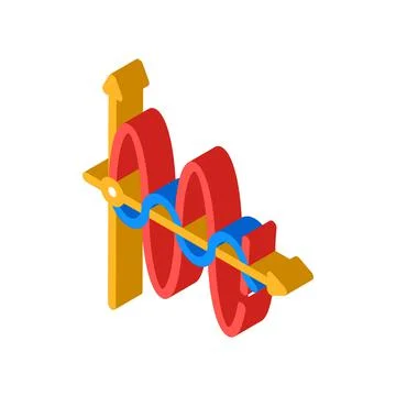 Graph of electromagnetic waves isometric icon vector illustration Stock Illustration