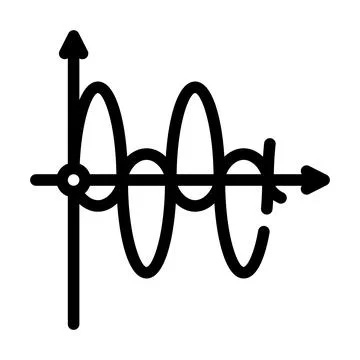 Graph of electromagnetic waves line icon vector illustration Stock Illustration