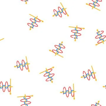 Graph of electromagnetic waves vector seamless pattern Stock Illustration