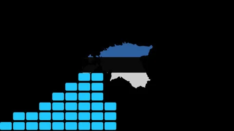 Graph with Estonia map flag animation Stock Footage 23807910