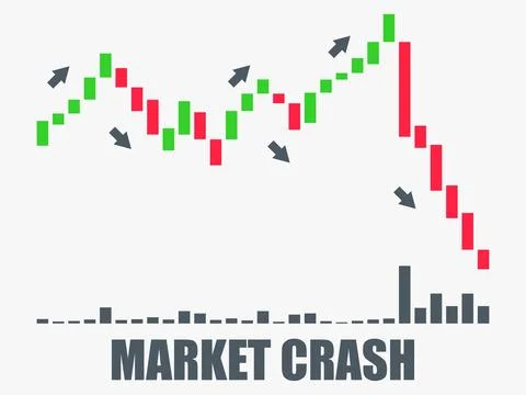 Graph of the fall of the financial market. The collapse of stocks, cryptocu.. Stock Illustration