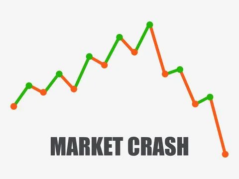 Graph of the fall of the financial market. The collapse of stocks, cryptocu.. Stock Illustration