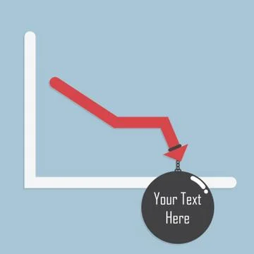 Graph falling by a weight Stock Illustration