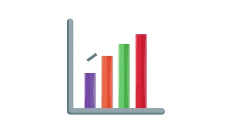 A graph featuring vibrant bars representing different categories of data. Stock Footage 332479710