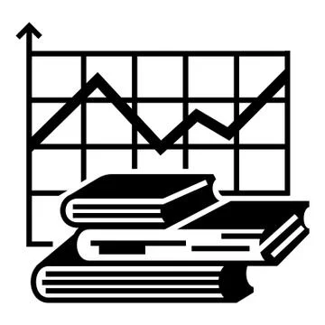 Graph finance book icon, simple style Stock Illustration