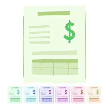 Graph financial report vector cartoon graphic Stock Illustration