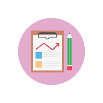 Graph flat color icon Stock Illustration