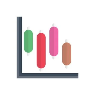 Graph flat color icon Illustrazione stock