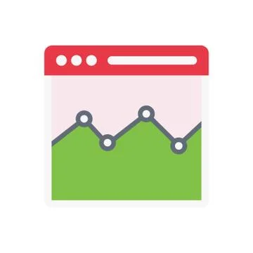 Graph flat color icon Illustrazione stock