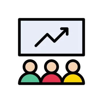 Graph flat color icon Illustrazione stock
