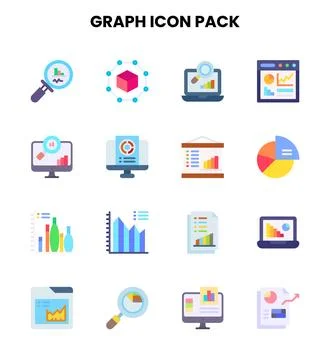 Graph Flat Design Icons Pack Stockillustratie