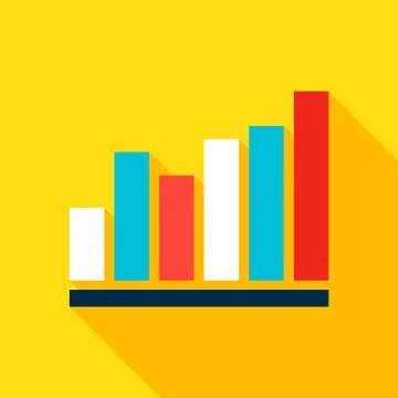 Graph Flat Icon Illustrazione stock