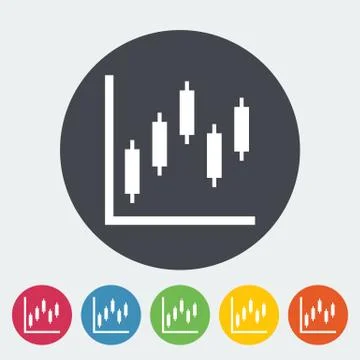 Graph flat single icon. Stock Illustration