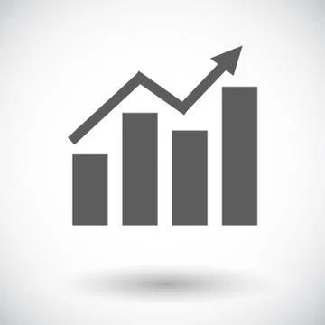 Graph flat single icon Stock Illustration