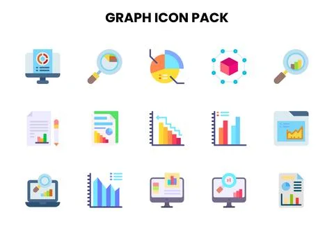Graph Flat UI Icons Pack 스톡 일러스트