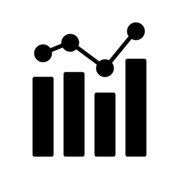 Graph glyph flat icon Illustrazione stock