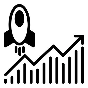 Graph glyph icon vector illustration isolated on white background Illustrazione stock
