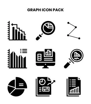 Graph Glyph Scalable Icons Pack Stock Illustration