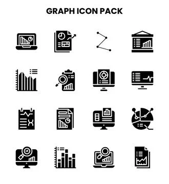 Graph Glyph Scalable Icons Pack Stockillustratie