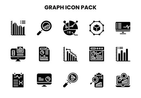 Graph Glyph Scalable Icons Pack Stock Illustration