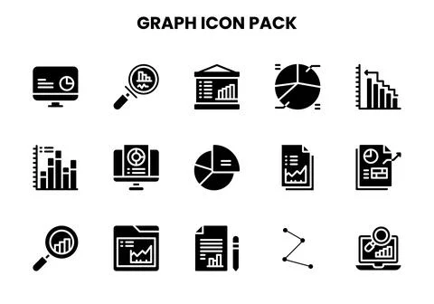 Graph Glyph Scalable Icons Pack Stock Illustration