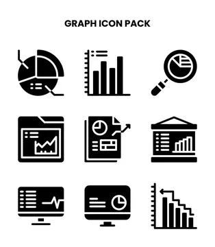 Graph Glyph UI Icons Pack Stockillustratie