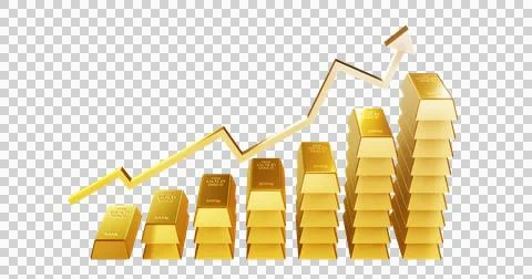 Graph of gold value glow up. Stock Illustration