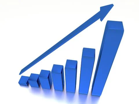 Graph with the growing progress and arrow Stock Illustration