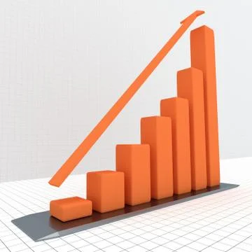Graph with the growing progress Stock Illustration