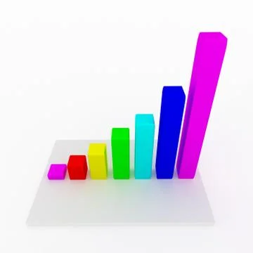 Graph with the growing progress Illustrazione stock