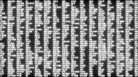 The graph grows against the background of data columns. Stock Footage 98094726