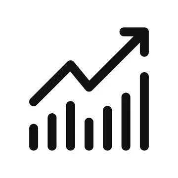 Graph growth up and down chart analysis icon Stock Illustration