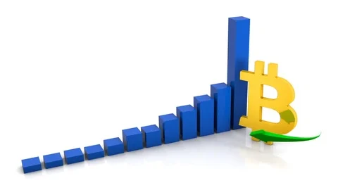 The graph of growth of bitcoin in 2017 Stock Footage 83579799