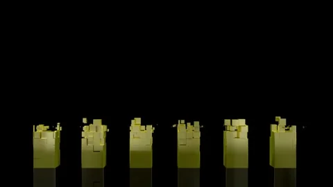 Graph, growth chart, growth graph animation in cube folding style, 3D. Stock Footage 277596928