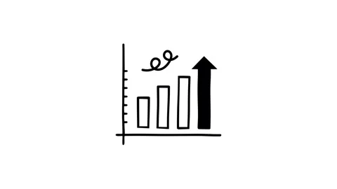 Graph growth Hand-drawn icon animation. Scribble Animation Doodle effect. Stock Footage 297448995