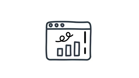 Graph growth Hand-drawn icon animation. Scribble Animation Doodle effect. Stock Footage 299298577