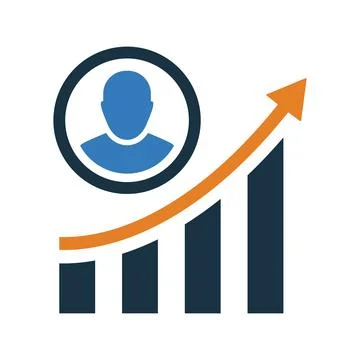 Graph, growth, man icon. Simple editable vector graphics. Stock Illustration