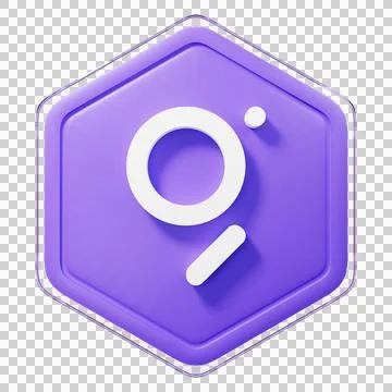 The Graph (GRT) Badge Left View Crypto Isolated On White Background Blockchain Illustrazione stock
