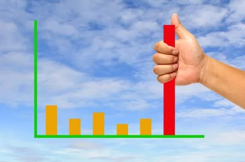 Graph - hand holding Illustrazione stock