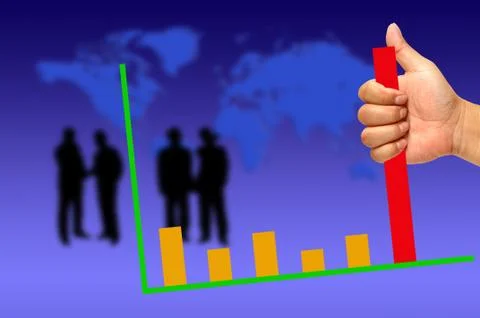 Graph - hand holding Illustrazione stock