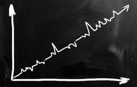 "graph" handwritten with white chalk on a blackboard Illustrazione stock