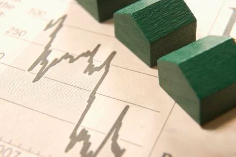 Graph with houses Stock Photos