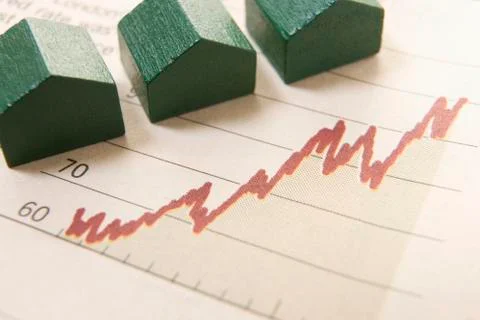 Graph with houses Stock Photos