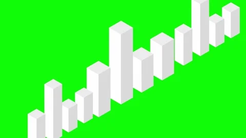 Up graph icon animation on green background. business or finance concept icon. Stock Footage 302906627