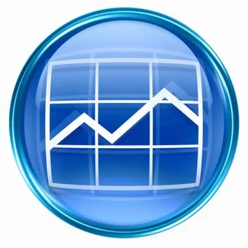 Graph icon blue, isolated on white background. 스톡 일러스트