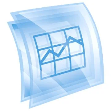 Graph icon blue, isolated on white background. Illustrazione stock