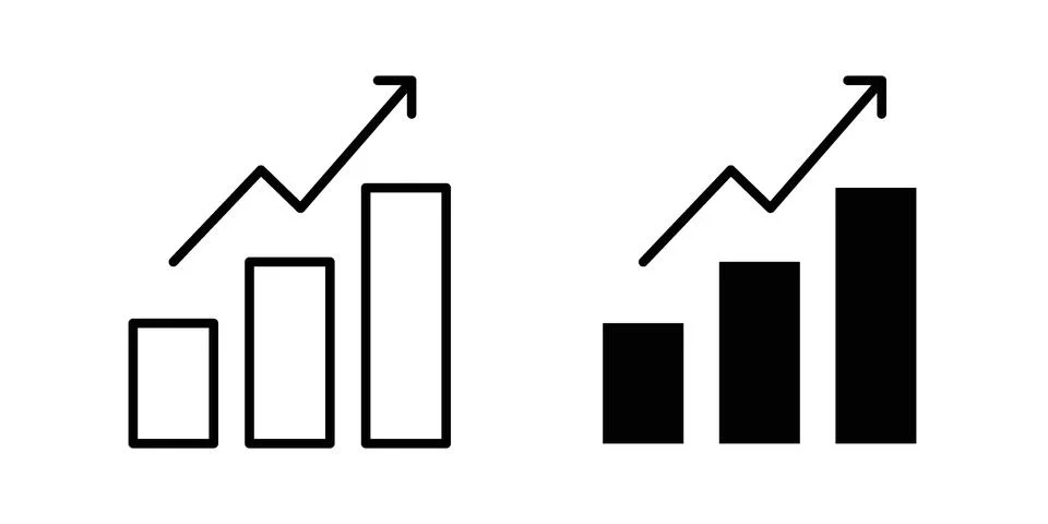 Graph icon concept logo design collection Stock Illustration