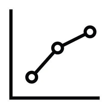 Graph icon with dot connect outline style Stock Illustration