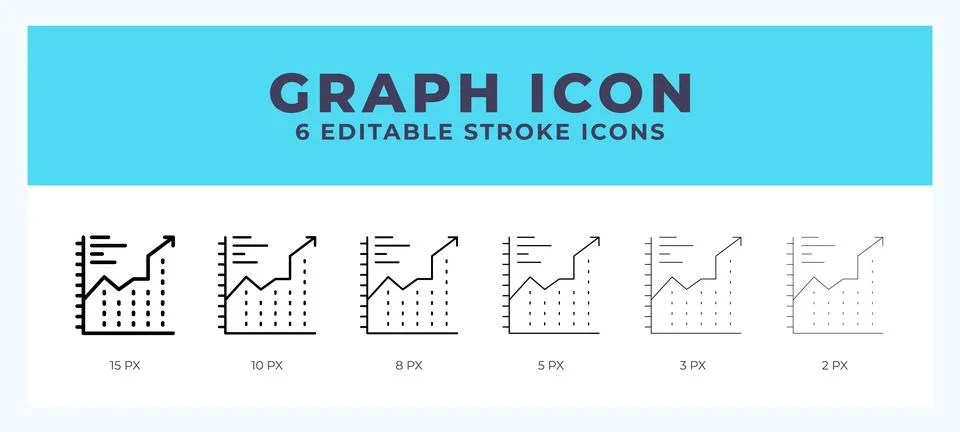 Graph icon. Editable stroke line icon vector illustration. Stock Illustration