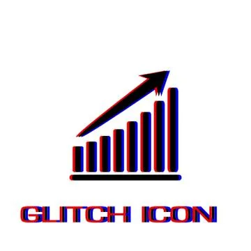 Graph icon flat Stock Illustration